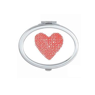 Imagem de Óculos com desenho de coração rosa para dia dos namorados com espelho portátil dobrável para maquiagem com dois lados