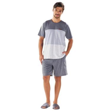Imagem de Pijama Masculino Curto Pzama Cinza 060170