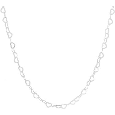 Imagem de Colar Cordão Corrente Prata com Corações Entrelaçados Feminina Autêntica da Bella Bijoux Deluxe