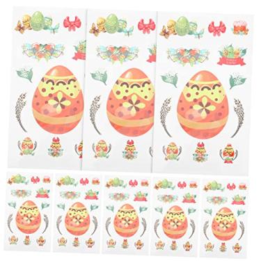 Imagem de ORFOFE 10 Folhas adesivos de páscoa decalques multifuncionais adesivos para scrapbook envelope adesivo infantil ovos decoração suprimentos de bricolage adesivos decorativos