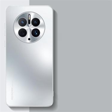 Imagem de Capa fina fosca para huawei mate 50 pro, capa de metal com lente protetora à prova de choque para huawei mate 30 40 50 60 pro, prata, para mate 40pro