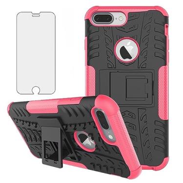 Imagem de Asuwish Capa de celular para iPhone 7plus 8plus 7/8 Plus com protetor de tela de vidro temperado e suporte fino, híbrido, resistente, capa protetora i Phone7s 7s + 7+ 8s 8+ Phones8 7p 8p feminina rosa