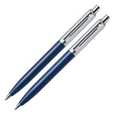 Imagem de Sheaffer Caneta esferográfica azul Sentinel e lápis de 0,7 mm com acabamento cromado
