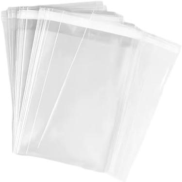 Imagem de Muyindo 100 sacos plásticos transparentes (22 x 30 cm) para embalagem, roupas e camisetas, embalagem forte, bolsa autoadesiva de celofane, Transparente., 9" X 12"