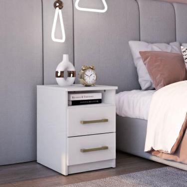 Imagem de Mesa de Cabeceira com 2 Gavetas e 1 Nicho 2339 Branco