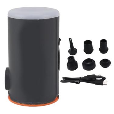 Imagem de OKJHFD Bomba de Ar Elétrica, Mini Bomba de Ar Portátil Recarregável Multifuncional, Bateria Recarregável USB para Inflar e Esvaziar, para Flutuadores de Piscina, Colchão de Ar, Natação (Preto Laranja)