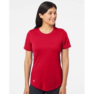 Imagem de Camiseta esportiva feminina Adidas (A377) – Vermelho – GG