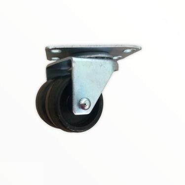 Imagem de (5pçs) Rodizios Roda Dupla 1pol. R158 Placa Giratorio Carga 70kg Por R