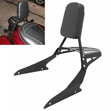 Imagem de Motaux Passenger Sissy Bar com bagageiro almofada traseira encosto para Suzuki Boulevard M109R M109RZ M109R2 Limited Boss, preto