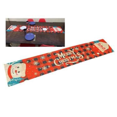Imagem de Caminho de Mesa Passadeira Toalha Natal Natalino Trilho Mesa de Jantar