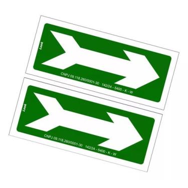 Imagem de Kit com 2 Placas de Sinalização PS Seta Direita C1 Fotoluminescente - 