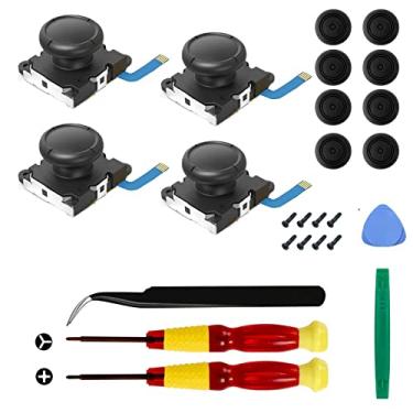 Imagem de 4-Pack Joycon Joystick Replacement Drift Fix for Nintendo Switch/Switch OLED Model/Switch Lite Joy-Con Controller - with Complete Repair Tools