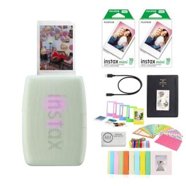 Imagem de FUJIFILM Impressora para smartphone INSTAX Mini Link 3 | Verde sálvia com película instantânea INSTAX Mini | 20 exposições + mini álbum Instax , bordas, adesivos e clipes + pano de limpeza de