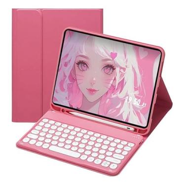 Imagem de Funda Com Teclado Bluetooth Redondo Para Samsung Galaxy Tab A7 10.4 Polegadas T500/T505/T507