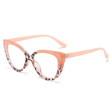 Imagem de Armação de óculos estilo olho de gato retrô feminina, armação com dobradiça para primavera, masculina, colorida, leopardo (leopardo rosa)