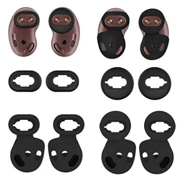 Imagem de IiEXCEL Kit de 4 pares de ganchos de orelha Galaxy Buds Live, pequeno/grande, 2 tamanhos, de silicone, antiderrapante, encaixe no estojo, orelhas de borracha compatíveis com Samsung Galaxy Buds Live -