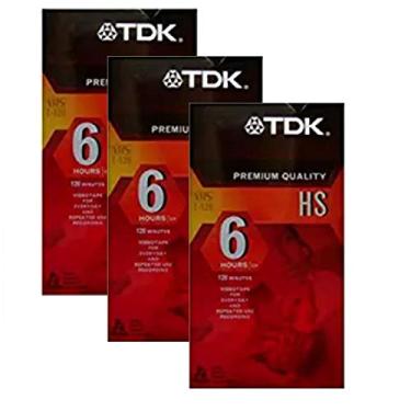 Imagem de Pacote de 3 fitas TDK de qualidade premium HS 6 horas T-120 VHS