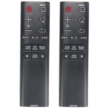 Imagem de (Pacote com 2) AH59-02733B substituir o controle remoto aplicável para Samsung Soundbar HW-K370 HW-KM45 HW-J6000R HW-J6001R HW-KM45C HW-KM37 HW-KM37C HW-J7500R HW-J7501R HW-K555 0/ZA H W-KM45/ZA
