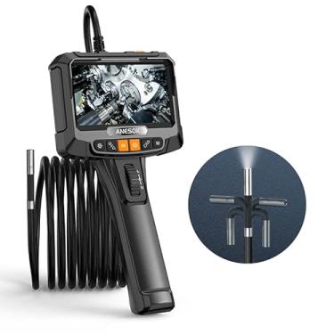 Imagem de KIMORE Endoscópio industrial – Lente única HD 1080p, tela IPS de 5 polegadas, à prova d'água IP67, iluminação LED, pescoço de ganso flexível de 2 metros, para inspeções automáticas