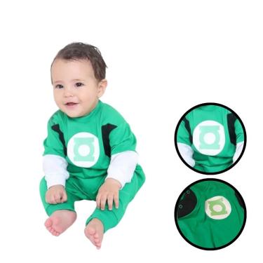 Imagem de Fantasia Macacão Lanterna Verde Bebê Tamanho M