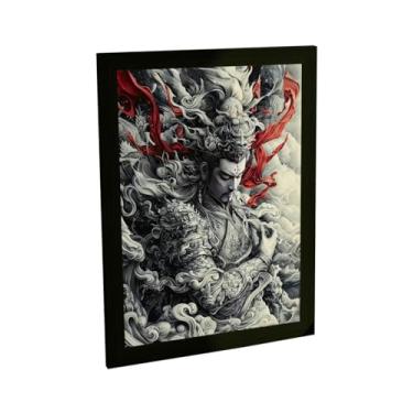 Imagem de Quadro Decorativo Anime Samurai Entidade Ilustração Japão Nuvens Decoração Poster Quarto Sala