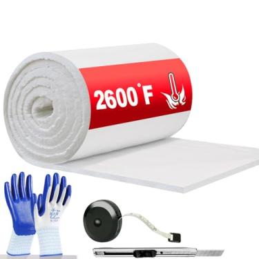 Imagem de Cobertor de fibra cerâmica - isolamento de fibra cerâmica, classificado para 2600F, cobertor de isolamento de lava-louças, isolamento de forno, cobertor de cerâmica, isolamento à prova de fogo de lã