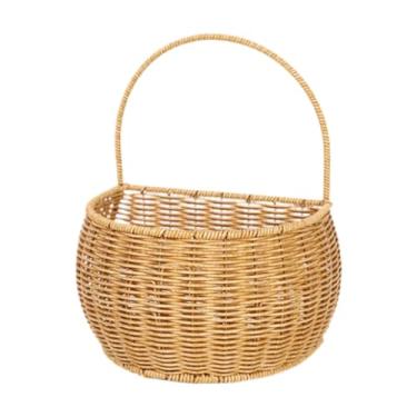 Imagem de Fenteer Organizador de armazenamento de cesta suspensa, cesta de frutas suspensa, prateleira de tecido para sala de estar, L