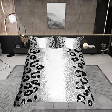 Imagem de Castle Fairy Capa de edredom ombré prata (não purpurina), tamanho queen, guepardo africano, vida selvagem, para adolescentes e adultos, conjunto de cama decorativo com 3 peças (edredom não incluído)