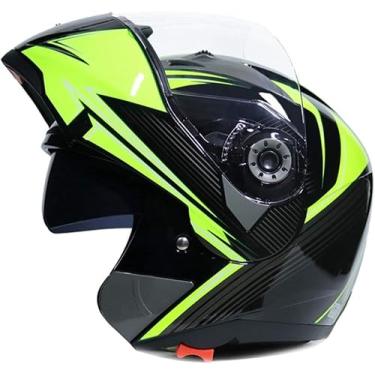Imagem de Capacete De Motocicleta Modular Leve Flip Up Roof Capacete De Motocicleta Lente Dupla Racing Off Road Capacete, CC07, M-Suitable for head circumference/57-58cm