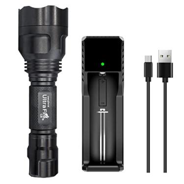 Imagem de ULTRAFIRE Mini lanterna LED de modo único C8, lanterna tática de 1000 lúmens de alto lúmen com carregador e UFB18, para emergência, acampamento, uso diário, luz de flash portátil EDC