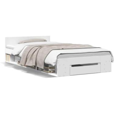 Imagem de Estrutura De Cama Itca Com Gaveta, Grande Espaço De Armazenamento, Ripas De Madeira Strog, Cama De Senhora, Cama De Solteiro Com Armazename, Sonoma Oak, 90x200 cm Engineered Wood