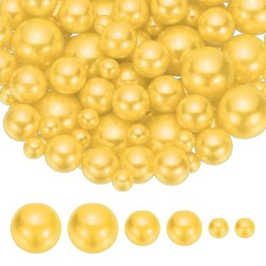 Imagem de PATIKIL Contas de pérolas falsas de 8/14/20 mm, 150 peças de enchimento de vaso de centro de mesa, contas redondas para festa, aniversário, casamento, decoração de mesa, caixa de presente, amarelo