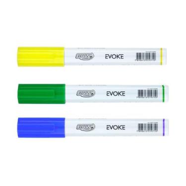 Imagem de Giz Líquido 6mm 4g Brw - Caneta Lousa Quadro Vidro Carros, KIT(1 AMARE