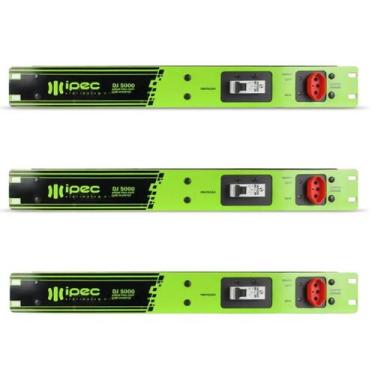 Imagem de Kit 3 Réguas Energia Rack 19 Com 8 Tomadas Disjuntor 5000w - Ipec, Ver