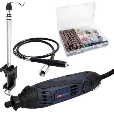 Imagem de Micro Retífica Profissional Chicote Suporte 500 Peças - 220V - Dremax