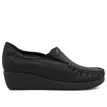 Imagem de Mocassim usaflex anabela ref 5743pl feminino, 35, Preto