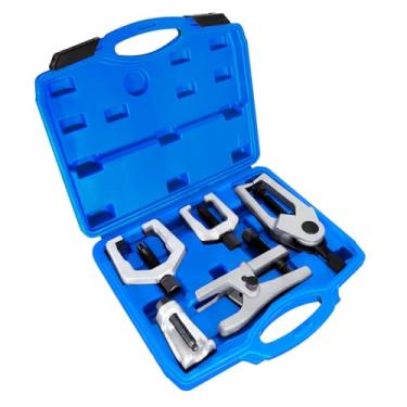 Imagem de JEUCLEL Separador de junta esférica de 5 peças, kit de remoção de divisor conjunto de ferramentas de remoção de junta esférica 5 em 1, extrator de braço Pitman, ferramenta de extremidade de haste de