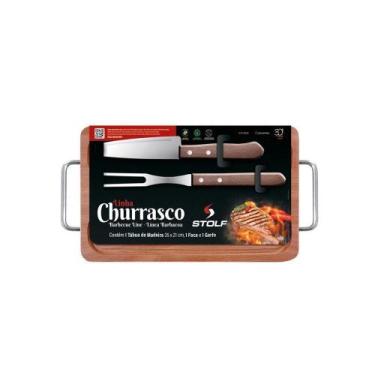 Imagem de Kit Churrasco Com Tábua Garfo E Faca - Stolf 35x21