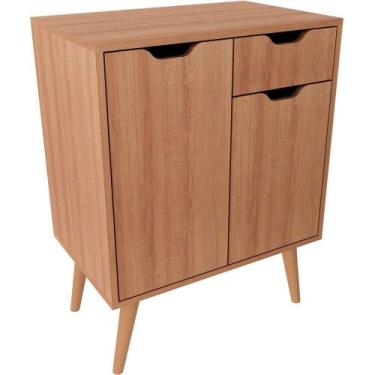 Imagem de Gabinete Para Banheiro 60 Cm 2 Portas 1 Gaveta Meire Amêndoa - TECNOMÓ