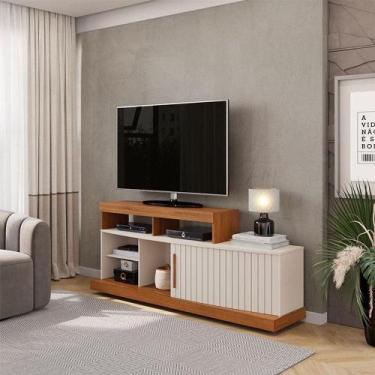 Imagem de Rack Bancada Para Sala Ambiente Valle Freijó Off White  Dj Móveis