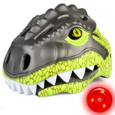 Imagem de KINGBIKE Capacete De Bicicleta Para Crianças, Capacete Infantil Para Skate E Ciclismo Com Luz Led Colorida (Verde)