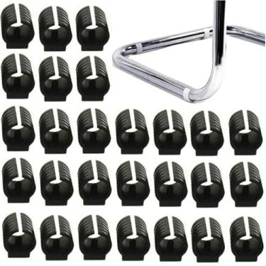 Imagem de 32 Pcs Silicone Cadeira Tubo Braçadeira Cadeira Perna Caps Desliza Tubo Em Forma De U Manga Tubo Braçadeira Protetores De Piso Plástico Para Pés Na Maioria Dos Móveis, Black, 16mm
