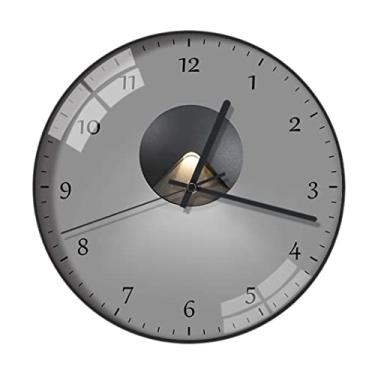 Imagem de Relógio de parede para quarto, estilo europeu, relógio de parede digital redondo, relógio de parede silencioso, luz de luxo, sala de estar, decoração de sala de jantar, relógio de parede para sala de