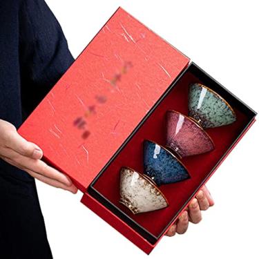 Imagem de Xícara de chá conjunto de tigela de chá japonesa em forma de chapéu xícara de chá Jianzhan de cerâmica, tigela de chá japonesa de transformação de forno, xícara mestre dedicada para degustação de chá
