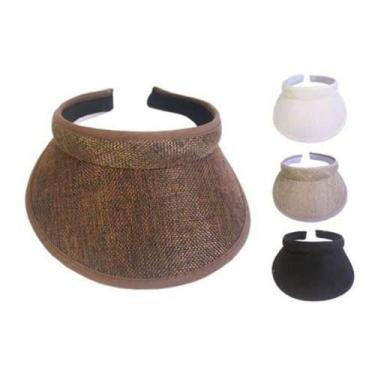 Imagem de 20 Viseira De Praia Tiara Arco Adulto Infantil Aba 8cm Cinza - Mrvenda