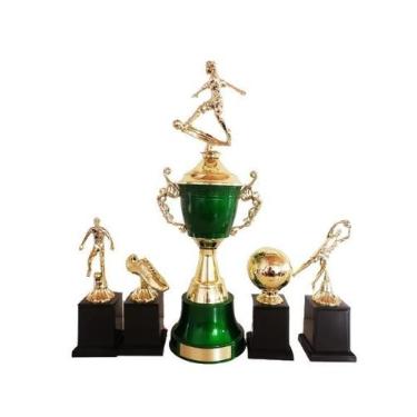 Imagem de Trofeu Campeão + 4 Simbolicos - Brasil Gold