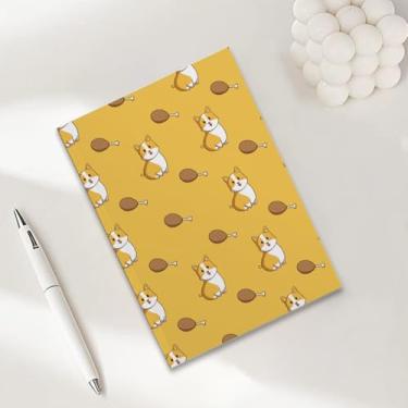 Imagem de Cadernos fofos com estampa de baqueta de frango e corgi para trabalho, caderno de composição A5, caderno pautado na faculdade, agenda de viagem forrada para escrever anotações, presentes para amantes