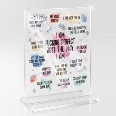 Imagem de Presentes inspiradores de saúde mental, autocuidado, animação, presentes de aniversário para terapeuta, conselheiro, médico, terapia, escritório, casa, afirmações diárias positivas, placa acrílica