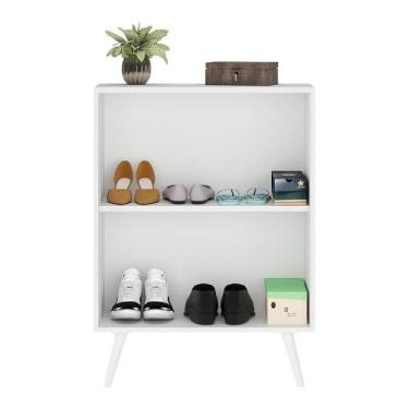 Imagem de Sapateira 2 Portas Retrô Com Espelho Nina Branca - MULTIMOVEIS