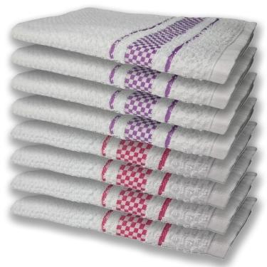 Imagem de 8 Panos De Prato Atoalhado Felpudo 4 Rosa 4 Roxo